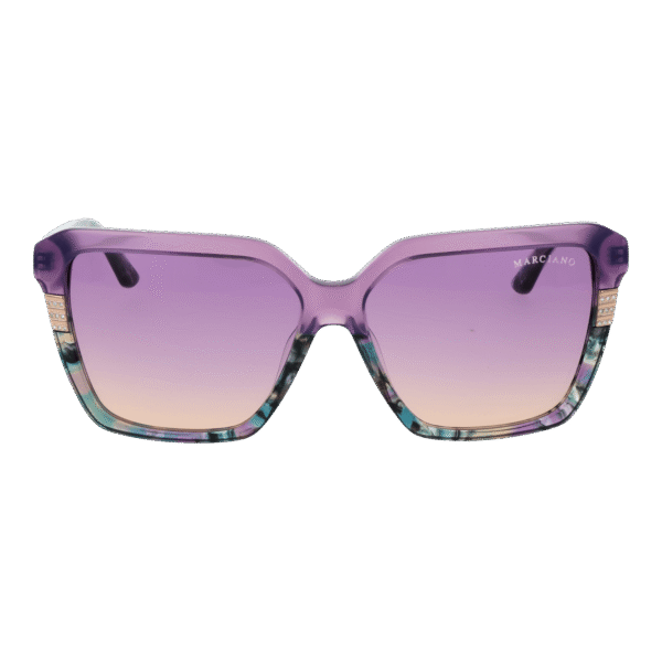 Marciano by Guess Sonnenbrille GM00009 5883Z – Frontansicht mit Azetat Rahmen und Lila Gläsern