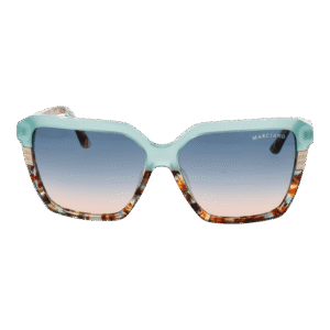 Marciano by Guess Sonnenbrille GM00009 5889W – Frontansicht mit Azetat Rahmen und Blau Gläsern