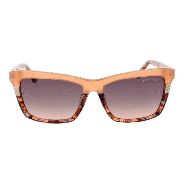Marciano by Guess Sonnenbrille GM00010 5744F – Frontansicht mit Azetat Rahmen und Braun Gläsern