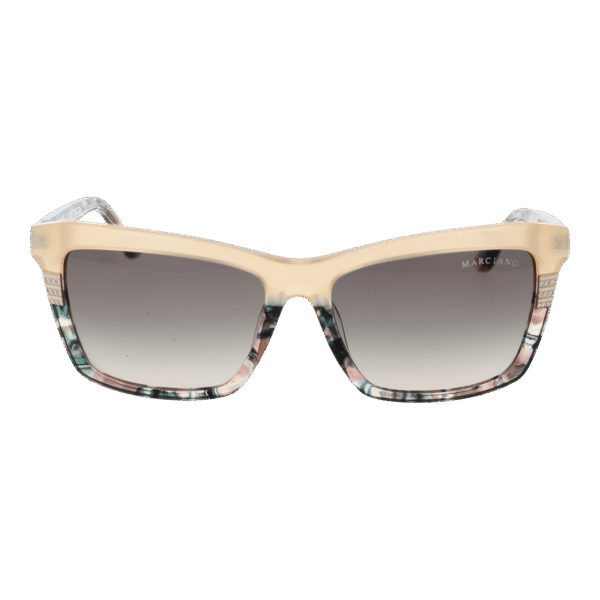 Marciano by Guess Sonnenbrille GM00010 5759P – Frontansicht mit Azetat Rahmen und Grün Gläsern