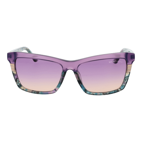 Marciano by Guess Sonnenbrille GM00010 5783Z – Frontansicht mit Azetat Rahmen und Lila Gläsern