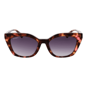 Max & Co Sonnenbrille MO0002 5455B – Frontansicht mit Azetat Rahmen und Lila Gläsern