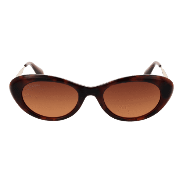 Max & Co Sonnenbrille MO0077 5252F – Frontansicht mit Edelstahl Rahmen und Braun Gläsern