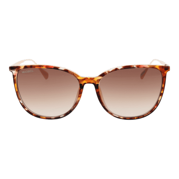 Max & Co Sonnenbrille MO0078 5756F – Frontansicht mit Kunststoff Rahmen und Braun Gläsern