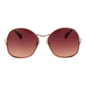 Max Mara Sonnenbrille MM0005 6028F – Frontansicht mit Metall Rahmen und Pink Gläsern