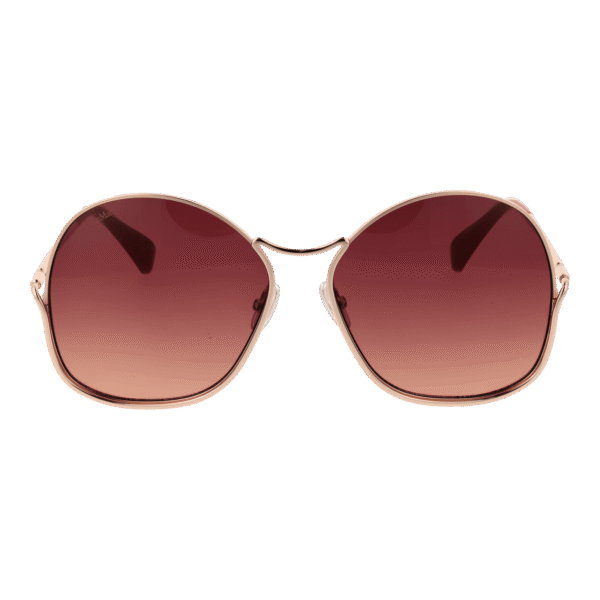 Max Mara Sonnenbrille MM0005 6028F – Frontansicht mit Metall Rahmen und Pink Gläsern
