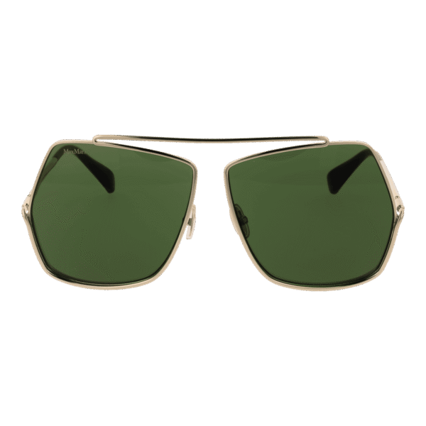 Max Mara Sonnenbrille MM0006 6408A – Frontansicht mit Metall Rahmen und Grün Gläsern
