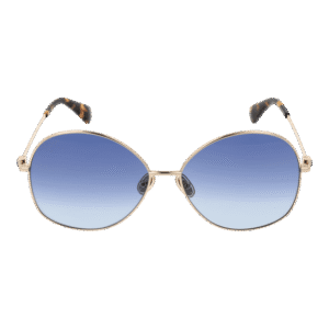 Max Mara Sonnenbrille MM0034 6032W – Frontansicht mit Metall Rahmen und Blau Gläsern