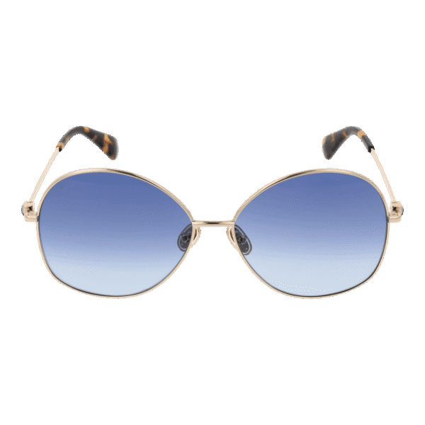 Max Mara Sonnenbrille MM0034 6032W – Frontansicht mit Metall Rahmen und Blau Gläsern