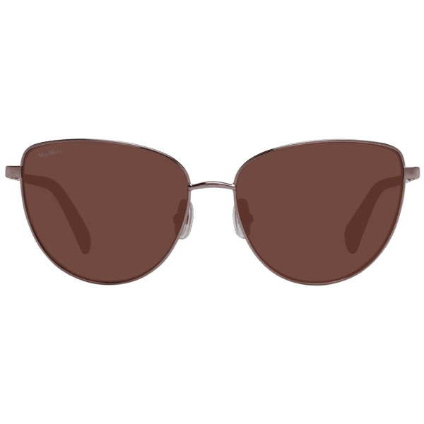 Max Mara Sonnenbrille MM0053 5738E – Frontansicht mit Metall Rahmen und Braun Gläsern
