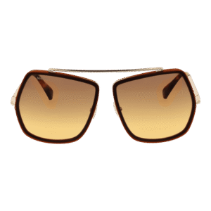 Max Mara Sonnenbrille MM0060 6448F – Frontansicht mit Metall Rahmen und Gold Gläsern