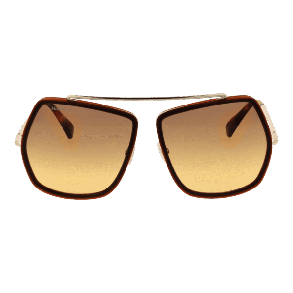 Max Mara Sonnenbrille MM0060 6448F – Frontansicht mit Metall Rahmen und Gold Gläsern