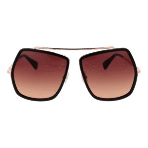 Max Mara Sonnenbrille MM0060 6450F – Frontansicht mit Metall Rahmen und Pink Gläsern