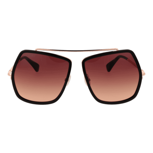 Max Mara Sonnenbrille MM0060 6450F – Frontansicht mit Metall Rahmen und Pink Gläsern