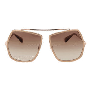 Max Mara Sonnenbrille MM0060 6460F – Frontansicht mit Metall Rahmen und Braun Gläsern