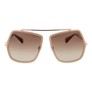 Max Mara Sonnenbrille MM0060 6460F – Frontansicht mit Metall Rahmen und Braun Gläsern