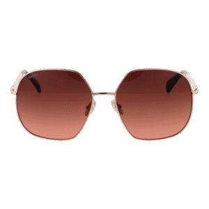Max Mara Sonnenbrille MM0061 6028F – Frontansicht mit Metall Rahmen und Pink Gläsern
