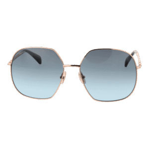 Max Mara Sonnenbrille MM0061 6028W – Frontansicht mit Metall Rahmen und Blau Gläsern