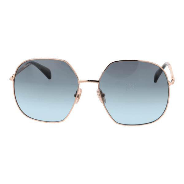Max Mara Sonnenbrille MM0061 6028W – Frontansicht mit Metall Rahmen und Blau Gläsern