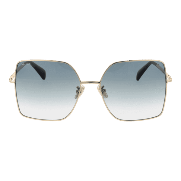 Max Mara Sonnenbrille MM0062-H 5932P – Frontansicht mit Metall Rahmen und Grün Gläsern
