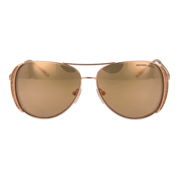 Michael Kors Sonnenbrille 0MK1082 581108R1 – Frontansicht mit Metall Rahmen und Gold Gläsern