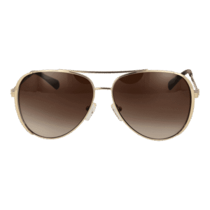 Michael Kors Sonnenbrille 0MK1101B 60101413 – Frontansicht mit Metall Rahmen und Braun Gläsern
