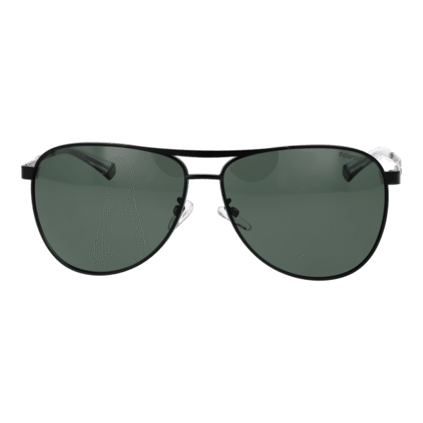 Polaroid Sonnenbrille PLD 2160/G/S/X 62003UC – Frontansicht mit Edelstahl Rahmen und Grün Gläsern
