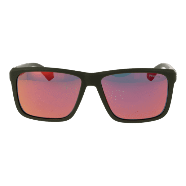 Polaroid Sonnenbrille PLD 2164/S 58TBOOZ – Frontansicht mit Polycarbonat Rahmen und Rot Gläsern