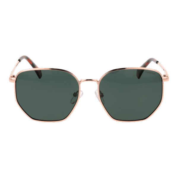 Polaroid Sonnenbrille PLD 6214/S/X 56DDBUC – Frontansicht mit Metall Rahmen und Grün Gläsern