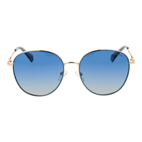 Polaroid Sonnenbrille PLD 6215/S/X 56LKSZ7 – Frontansicht mit Metall Rahmen und Blau Gläsern