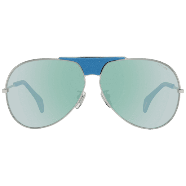 Police Sonnenbrille SPL740 62579B – Frontansicht mit Kunststoff Rahmen und Blau Gläsern