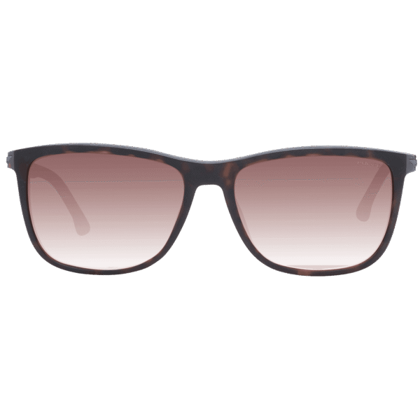 Police Sonnenbrille SPLC35M 570738 – Frontansicht mit Azetat & Kunststoff Rahmen und Braun Gläsern
