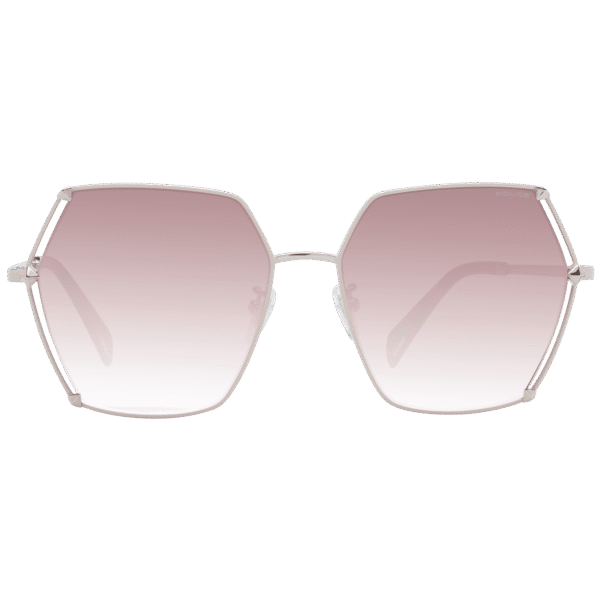 Police Sonnenbrille SPLD31 560F72 – Frontansicht mit Metall Rahmen und Braun Gläsern