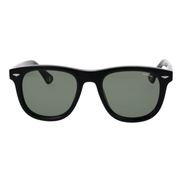 Police Sonnenbrille SPLL87V52700V – Frontansicht mit Zellulose Azetat Rahmen und Grün Gläsern