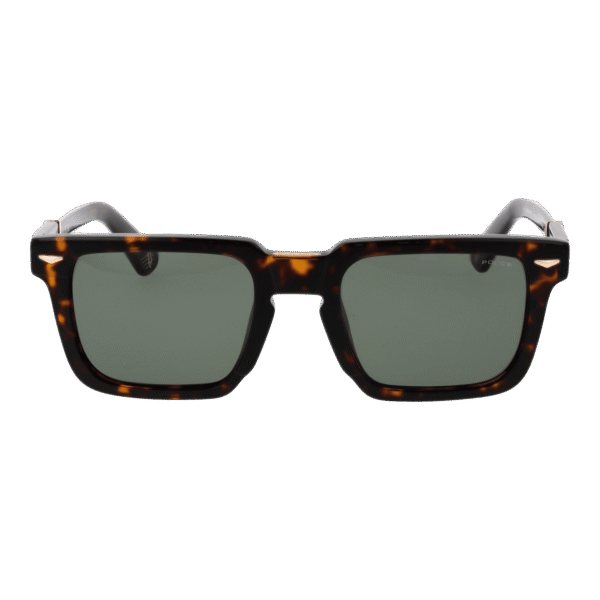 Police Sonnenbrille SPLL88 520722 – Frontansicht mit Zellulose Azetat Rahmen und Grün Gläsern