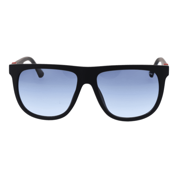 Police Sonnenbrille SPLN33 590V14 – Frontansicht mit Kunststoff Rahmen und Blau Gläsern