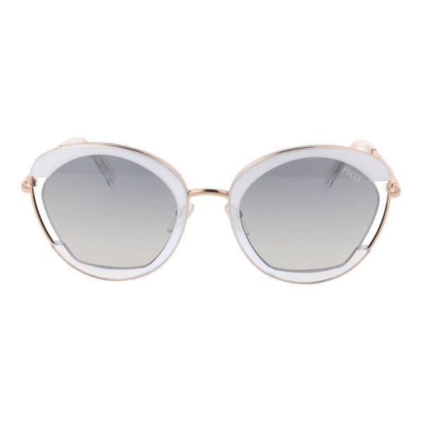 Pucci Sonnenbrille EP0099 5424B – Frontansicht mit Metall Rahmen und Blau Gläsern