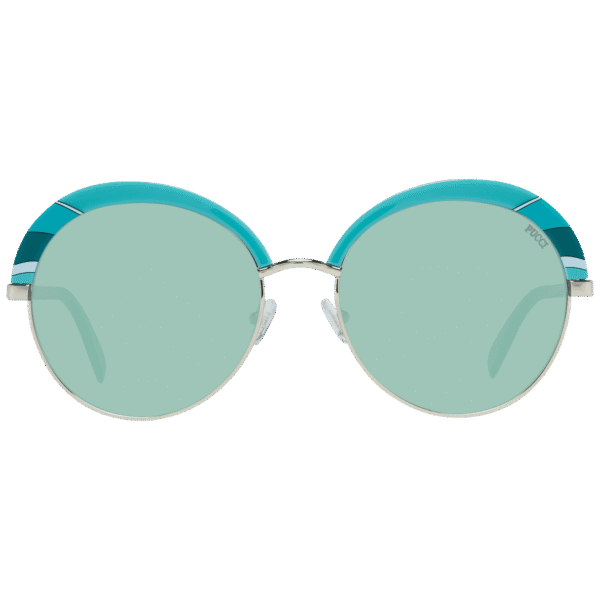 Pucci Sonnenbrille EP0102 5789P – Frontansicht mit Metall & Kunststoff Rahmen und Grün Gläsern