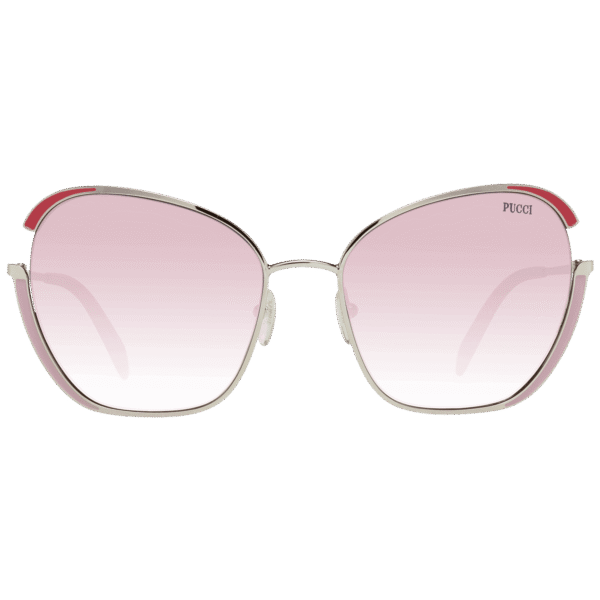 Pucci Sonnenbrille EP0131 5832T – Frontansicht mit Metall Rahmen und Rosa Gläsern