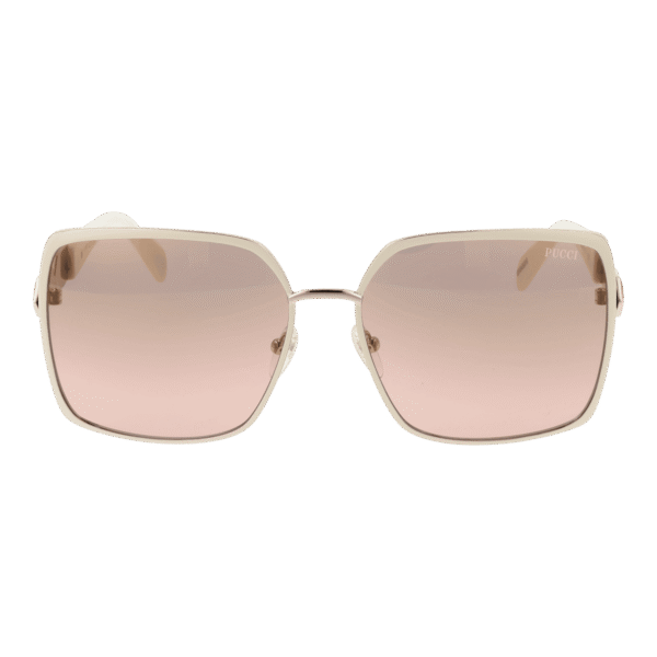 Pucci Sonnenbrille EP0169 6024G – Frontansicht mit Metall Rahmen und Rosa Gläsern