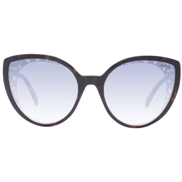 Pucci Sonnenbrille EP0182 5852B – Frontansicht mit Kunststoff Rahmen und Blau Gläsern