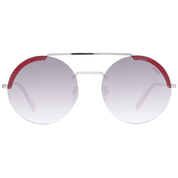 Pucci Sonnenbrille EP0189 5832F – Frontansicht mit Metall Rahmen und Lila Gläsern