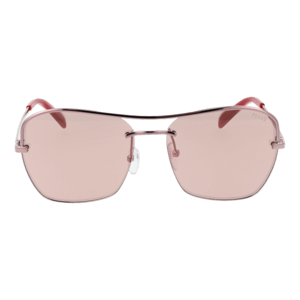 Pucci Sonnenbrille EP0225 5672U – Frontansicht mit Metall Rahmen und Rosa Gläsern