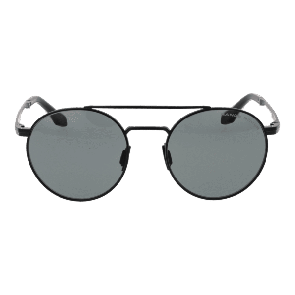 Range Rover Sonnenbrille RRS101 51BLK – Frontansicht mit Titan Rahmen und Grau Gläsern