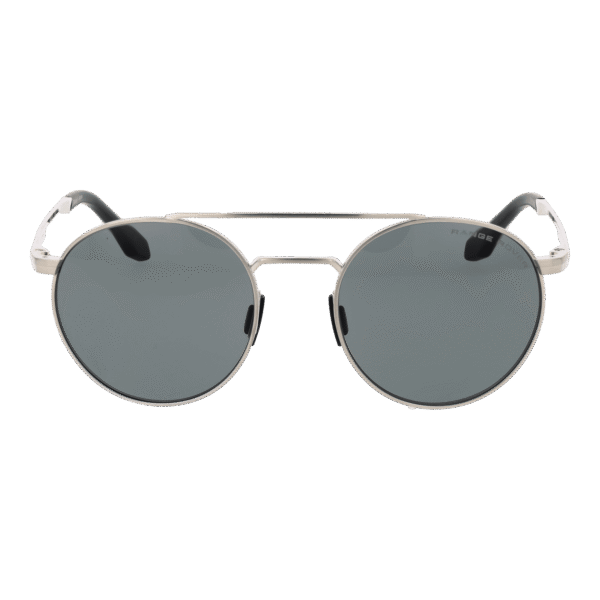 Range Rover Sonnenbrille RRS101 51SLV – Frontansicht mit Titan Rahmen und Grau Gläsern