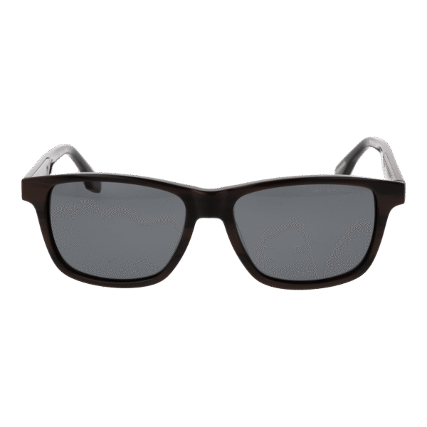 Range Rover Sonnenbrille RRS301 56SBR – Frontansicht mit Azetat Rahmen und Grau Gläsern