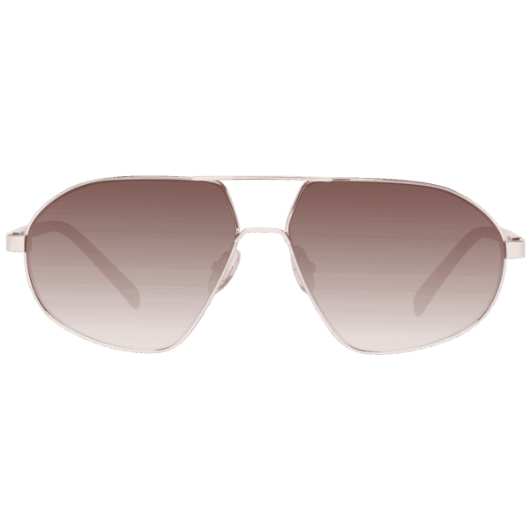 S. Oliver Sonnenbrille 99782-00100 62 – Frontansicht mit Metall Rahmen und Braun Gläsern