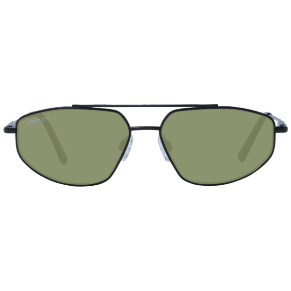 Serengeti Sonnenbrille SS539003 57 – Frontansicht mit Metall Rahmen und Grün Gläsern