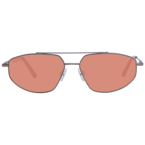 Serengeti Sonnenbrille SS539005 57 – Frontansicht mit Metall Rahmen und Orange Gläsern