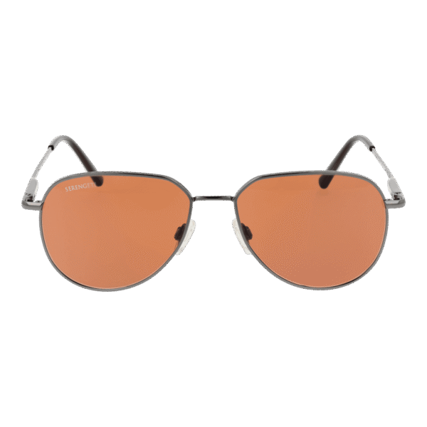 Serengeti Sonnenbrille SS543006 Haywood – Frontansicht mit Metall Rahmen und Rot Gläsern